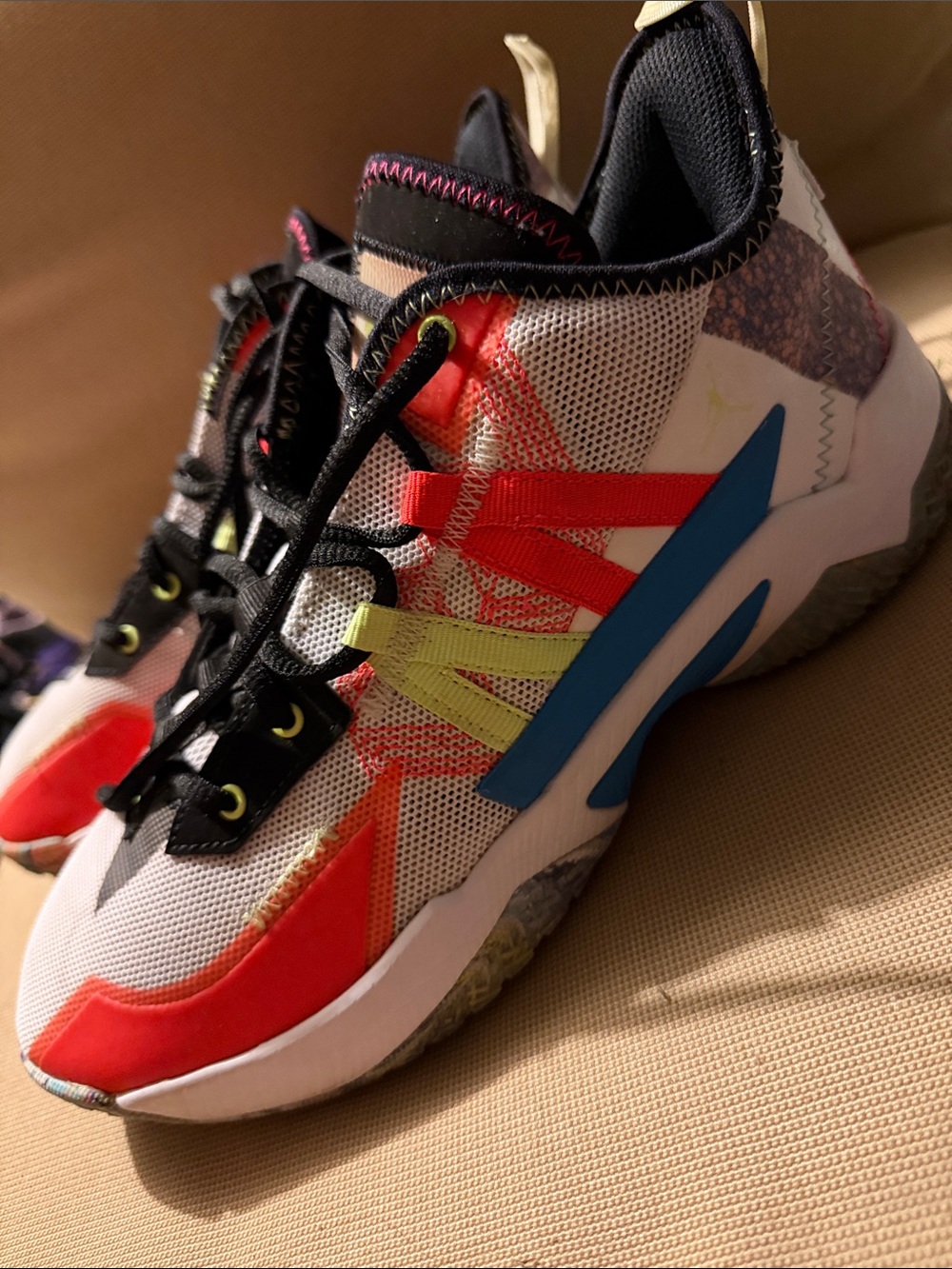 Nike air Jordan’s Westbrook One Take 3 
Colorblock Multicolor Athletic Sneakers